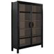Elias Natural Bay and Brushed Black 2 Glass Door Cabinet