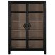 Elias Natural Bay and Brushed Black 2 Glass Door Cabinet