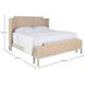 Camille Cerused White and Beige King Panel Bed