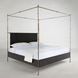 Reese Cerused Forest Black and Dark Antique Brass King Canopy Bed
