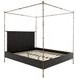 Reese Cerused Forest Black and Dark Antique Brass King Canopy Bed