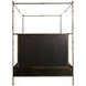 Reese Cerused Forest Black and Dark Antique Brass Queen Canopy Bed