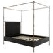 Reese Cerused Forest Black and Dark Antique Brass Canopy Bedroom Set