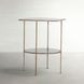 Ernest Antique Champagne Square Glass Top Side Table