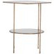 Ernest Antique Champagne Square Glass Top Side Table