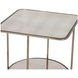 Ernest Antique Champagne Square Glass Top Side Table