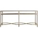 Sue Cerused White and Brushed Gold Rectangular Console Table