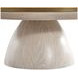 Cain Cerused Light Natural Round Marble Top Cocktail Table