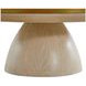 Cain Cerused Light Natural Round Marble Top Cocktail Table
