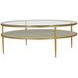 Constance White Round Glass Top Cocktail Table