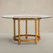 Gwen Satin Oak 56" Round Glass Top Dining Table