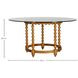 Gwen Satin Oak 56" Round Glass Top Dining Table