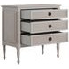 Caroline Cerused White 3 Drawer Nightstand