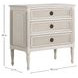 Caroline Cerused White 3 Drawer Nightstand