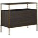 Reese Cerused Forest Black and Dark Antique Brass 2 Drawer Nightstand