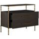 Reese Cerused Forest Black and Dark Antique Brass 2 Drawer Nightstand