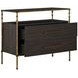 Reese Cerused Forest Black and Dark Antique Brass 2 Drawer Nightstand