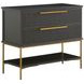 Riggs Sesame Black and Stained Gold 2 Drawer Nightstand