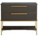 Riggs Sesame Black and Stained Gold 2 Drawer Nightstand