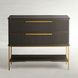 Riggs Sesame Black and Stained Gold 2 Drawer Nightstand