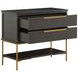 Riggs Sesame Black and Stained Gold 2 Drawer Nightstand
