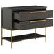 Riggs Sesame Black and Stained Gold 2 Drawer Nightstand