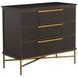 Riggs Sesame Black and Stained Brass 3 Drawer Chest