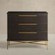 Riggs Sesame Black and Stained Brass 3 Drawer Chest