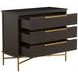 Riggs Sesame Black and Stained Brass 3 Drawer Chest