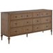 Andrea Satin Oak 6 Drawer Dresser