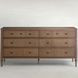 Andrea Satin Oak 6 Drawer Dresser