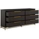 Riggs Stained Gold and Sesame Black 6 Drawer Dresser