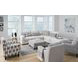 Claudia Natural Off White 5 Piece Modular Sectional with Pillows