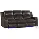 Silhouette Bolero Coffee Dual Power Reclining Sofa with Drop Down Table