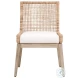 Seaside LiveSmart Peyton Pearl and Natural Rattan Performance Fabric Dining Chair Set Of 2