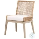 Seaside LiveSmart Peyton Pearl and Natural Rattan Performance Fabric Dining Chair Set Of 2