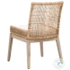 Seaside LiveSmart Peyton Pearl and Natural Rattan Performance Fabric Dining Chair Set Of 2