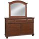 Sedona Cinnamon Cherry 7 Drawer Dresser and Arched Mirror