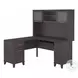 Somerset Storm Gray 60" L Shaped Desk With Hutch