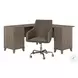 Somerset Ash Gray 60" L Shaped Desk With Mid Back Box Chair