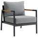 Crown Dark Gray Upholstered Outdoor Club Chair