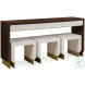 Fractal White Lacquer And Eucalyptus Veneer Console Table