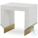 Fractal Embossed Leather And Brass Bench