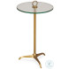 Wilton Clear Glass And Brass Accent Table