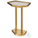 Reyes Clear Mirror And Brass Side Table