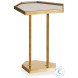 Reyes Clear Mirror And Brass Side Table