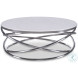 Equinox Inlaid Crystal Stone And Nickel Cocktail Table