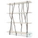 Willow White Lacquered And Antique Black Nickel Etagere