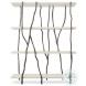 Willow White Lacquered And Antique Black Nickel Etagere