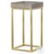 Falsom Grey And Satin Brass Drinks Table